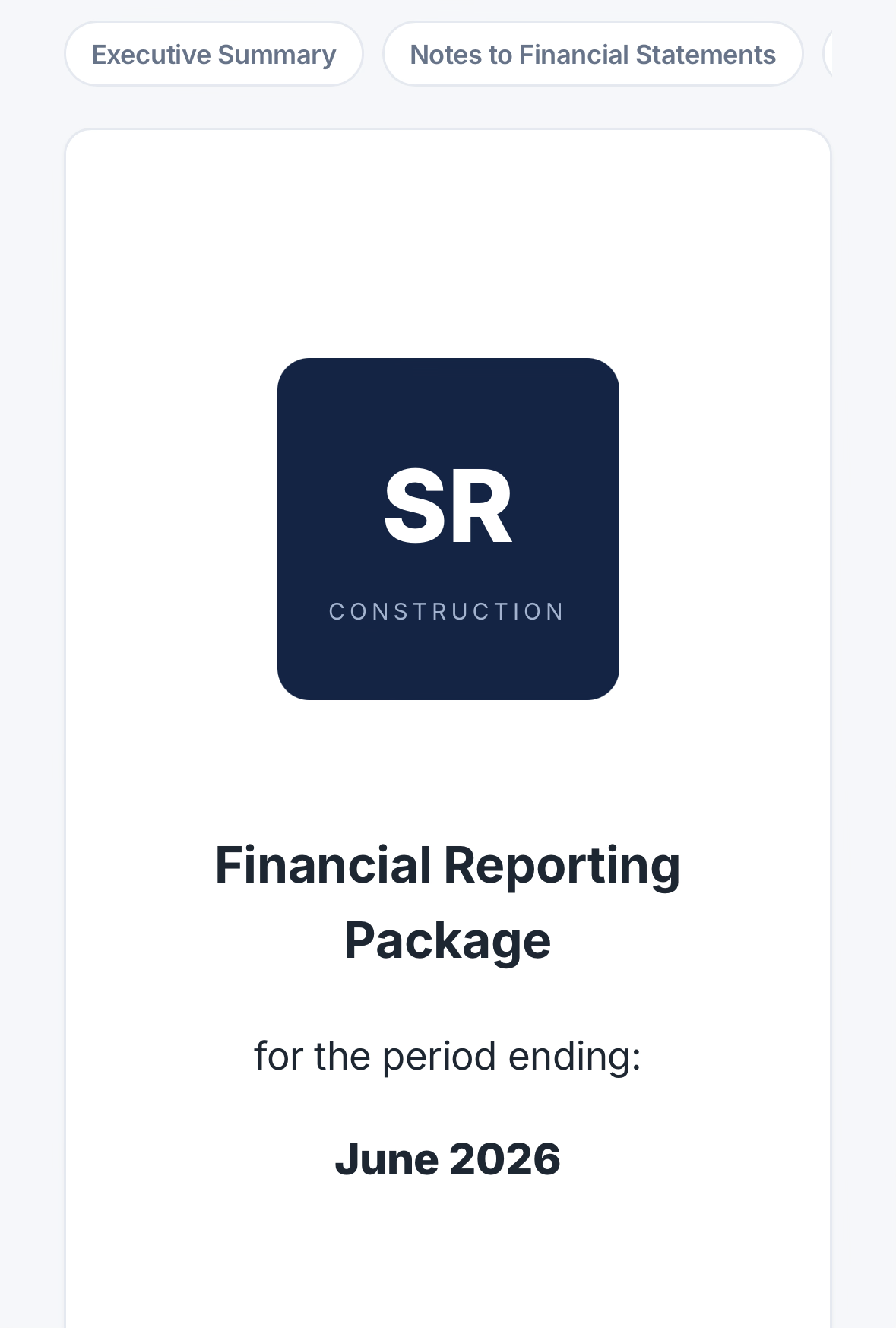 Your Monthly Reporting Package, Archived — Weist Financial CFO Dashboard